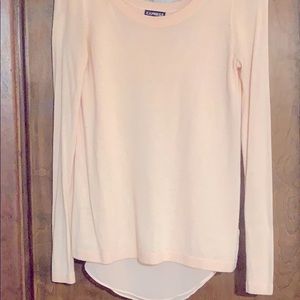 Soft pink layered sweater top